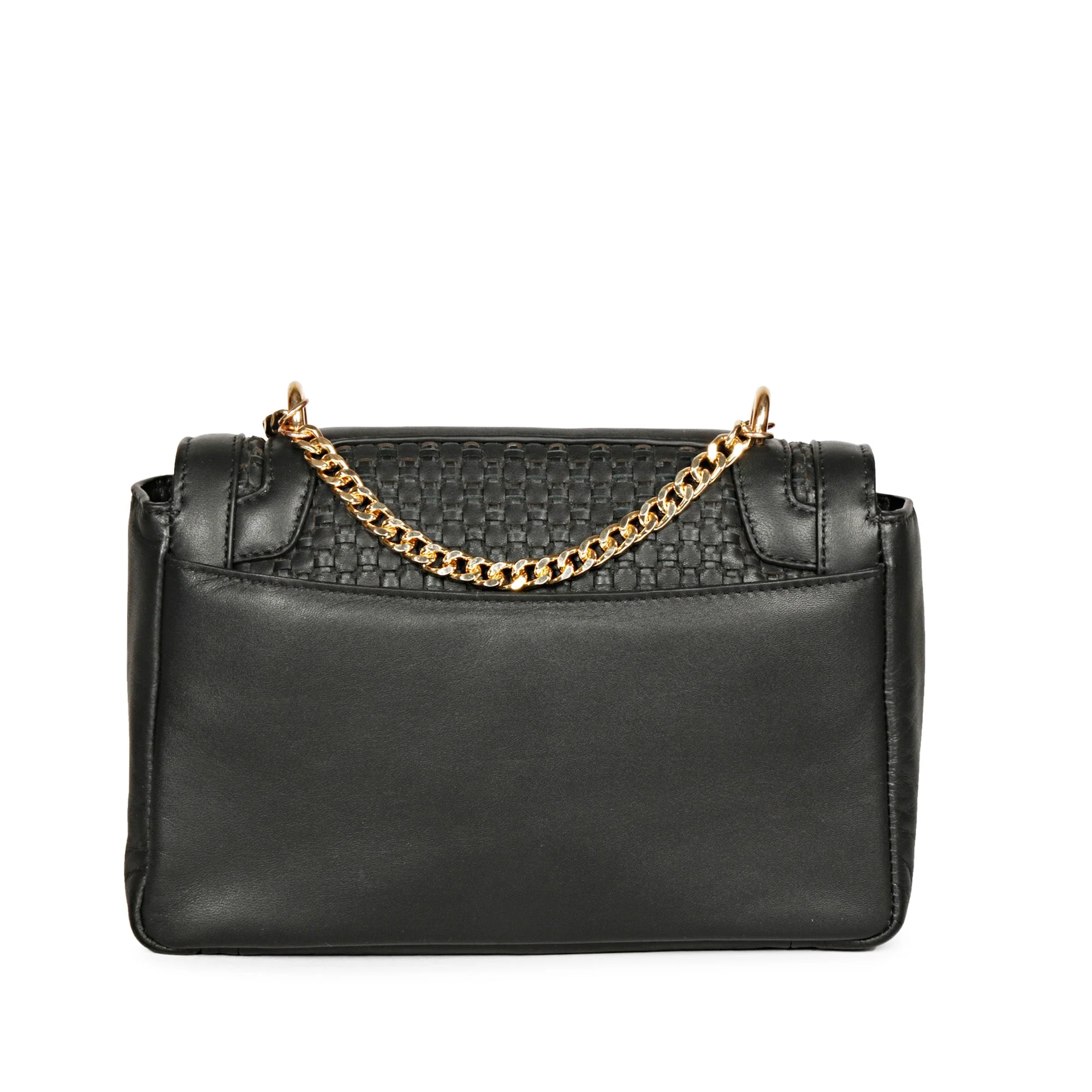 Addie Black Hand Woven Leather Sling Bags. - Image 5
