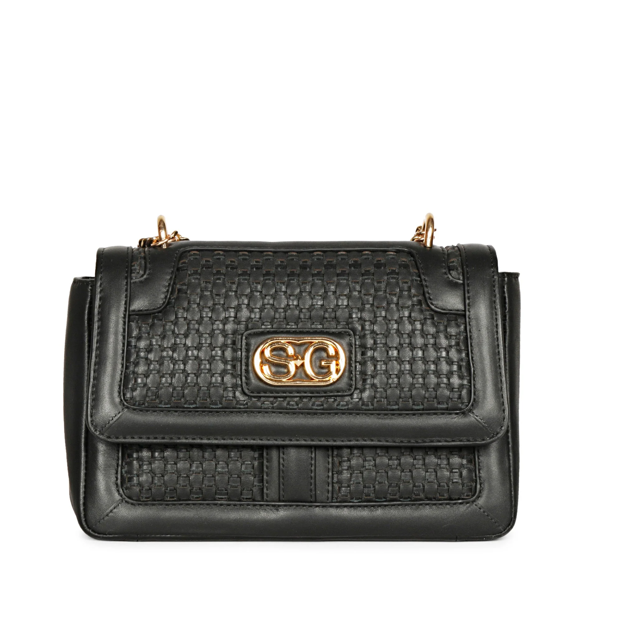 Addie Black Hand Woven Leather Sling Bags. - Image 6