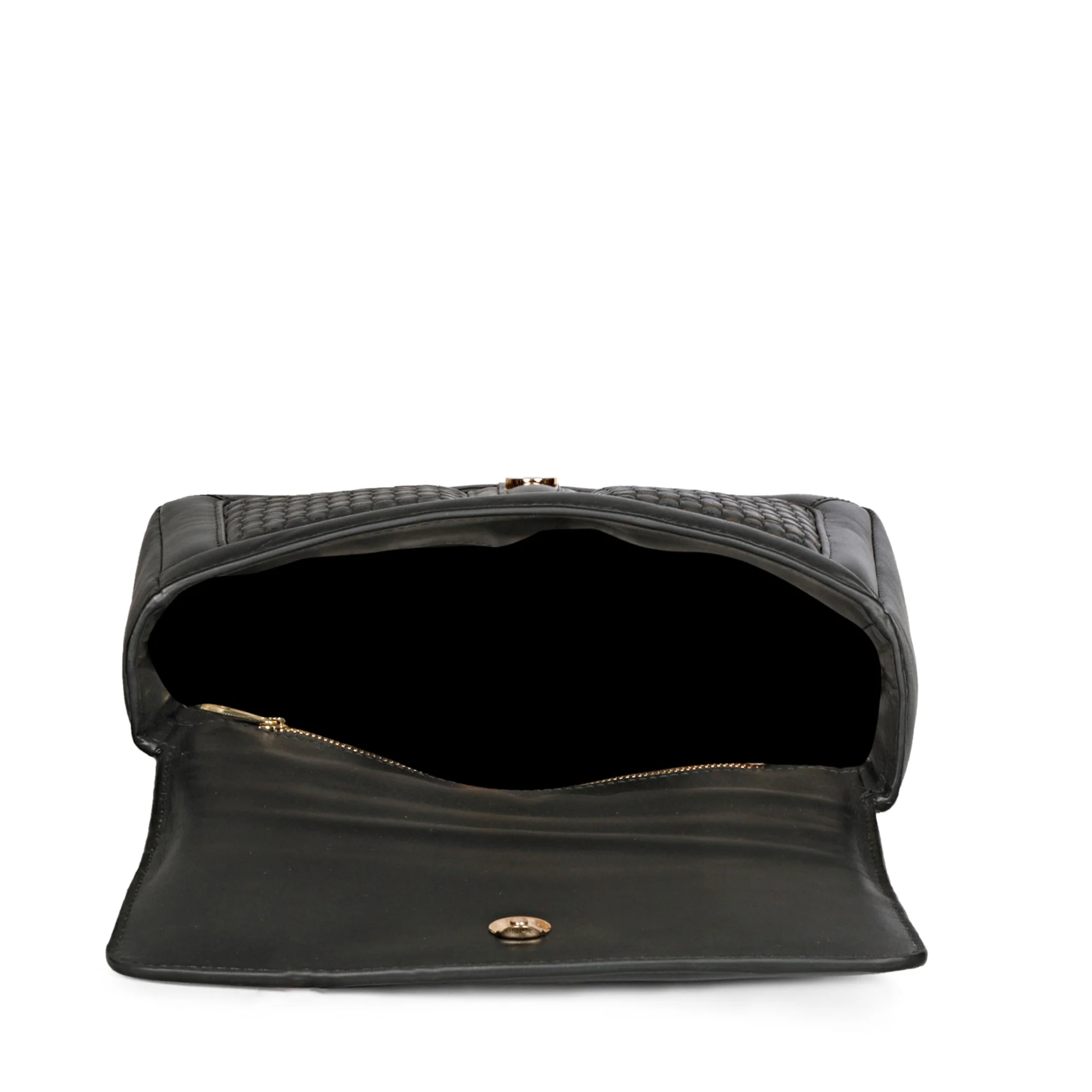 Addie Black Hand Woven Leather Sling Bags. - Image 8