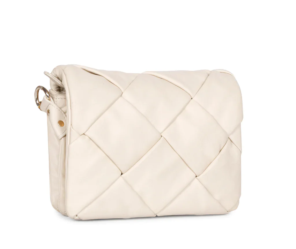 Kate Cream Leather Handcrafted Cross Body Sling Bags - Image 3