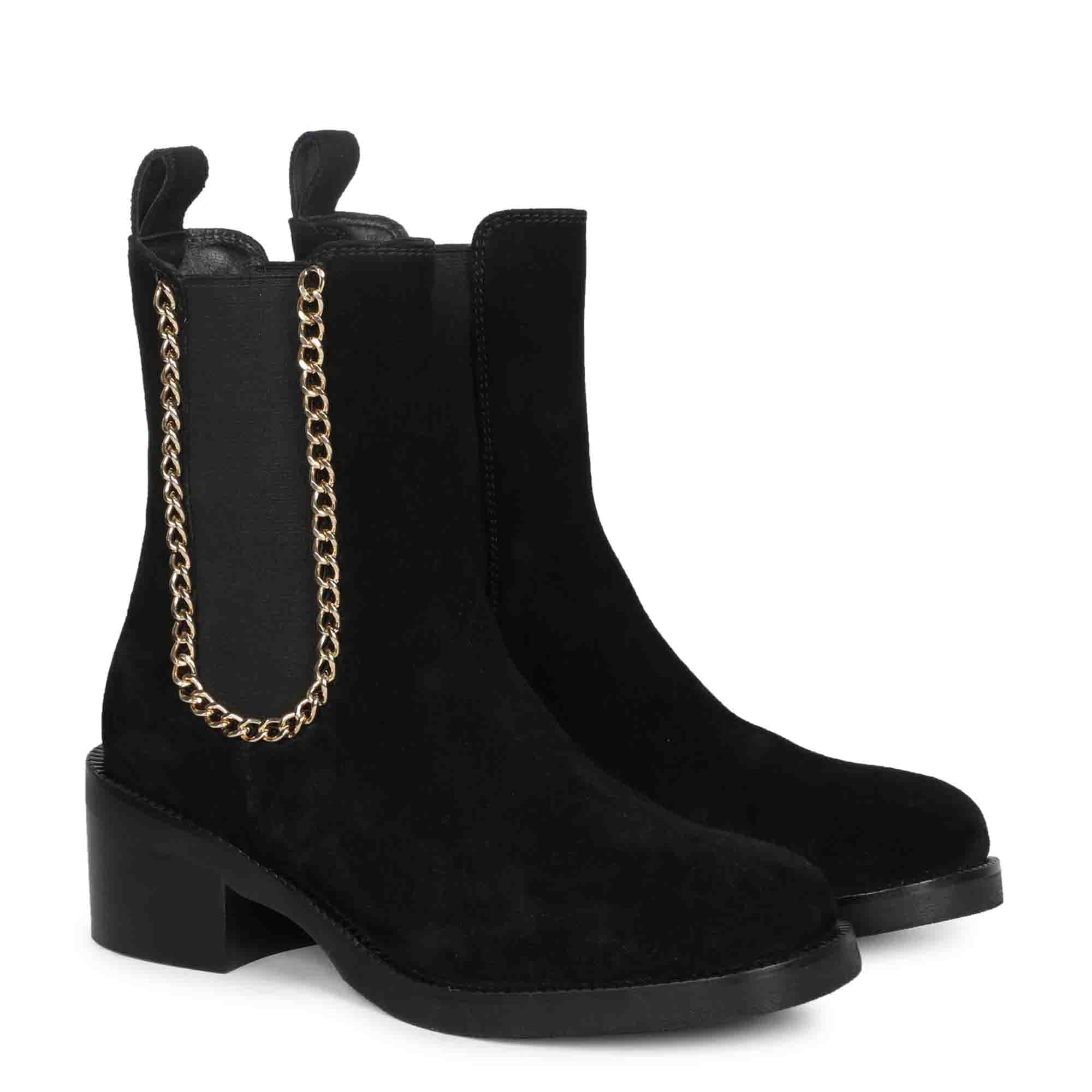 Alice Black Leather High Ankle Boots - Image 3