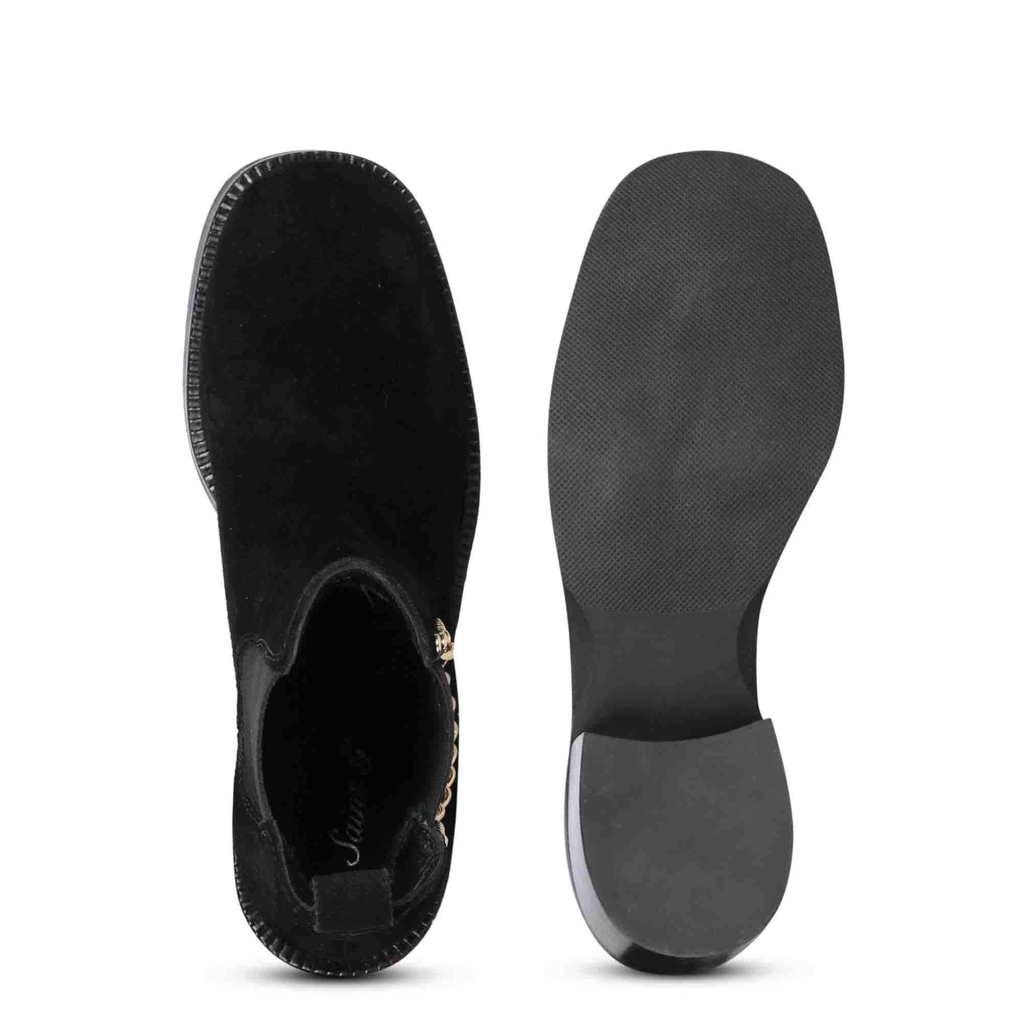 Alice Black Leather High Ankle Boots - Image 7