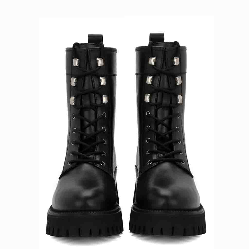 Saint Anastasia Black Leather Lace Up High Ankle Boots - Image 5