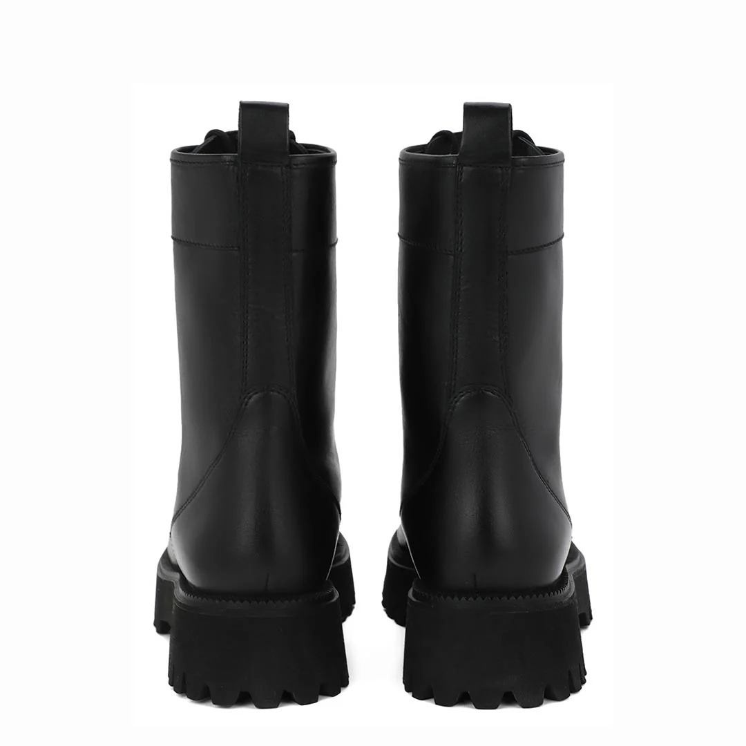 Saint Anastasia Black Leather Lace Up High Ankle Boots - Image 6