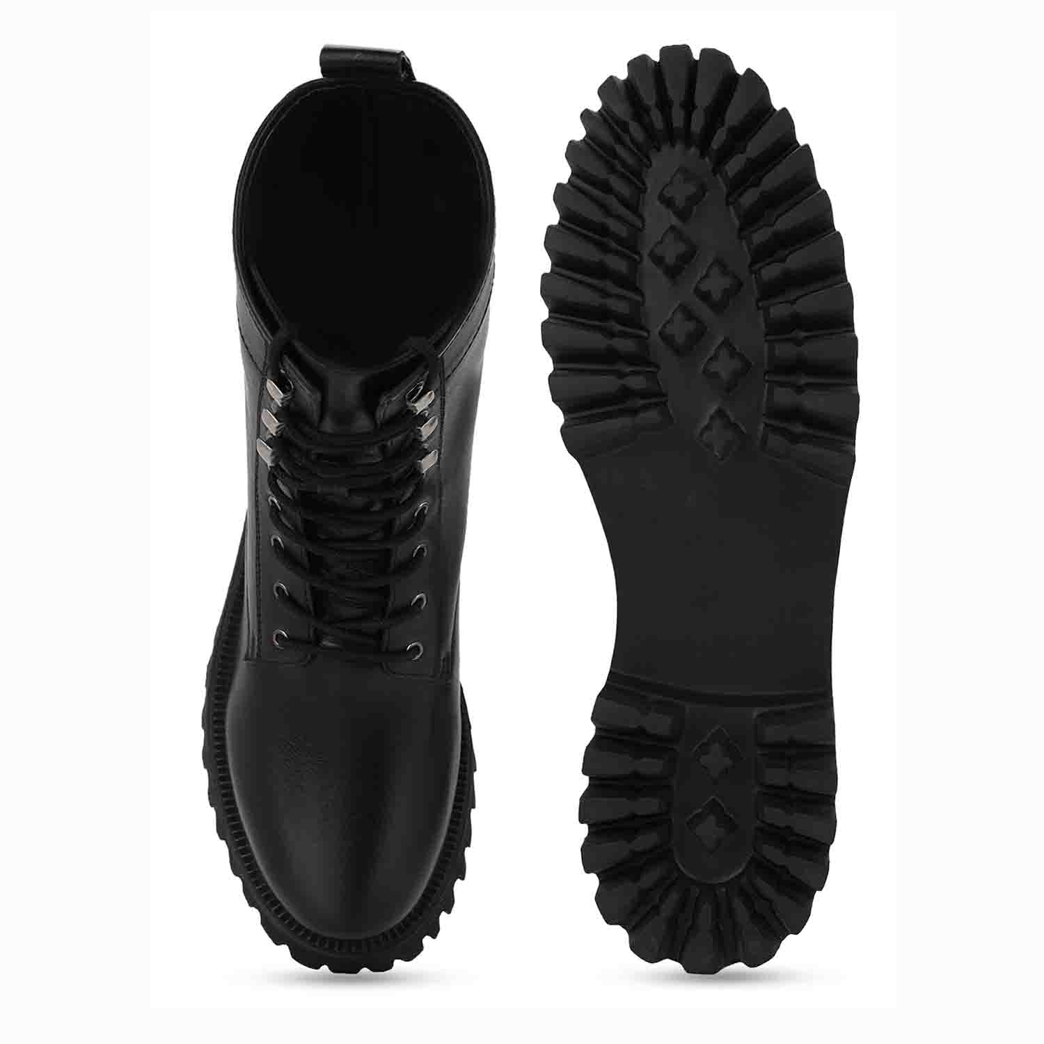 Saint Anastasia Black Leather Lace Up High Ankle Boots - Image 7