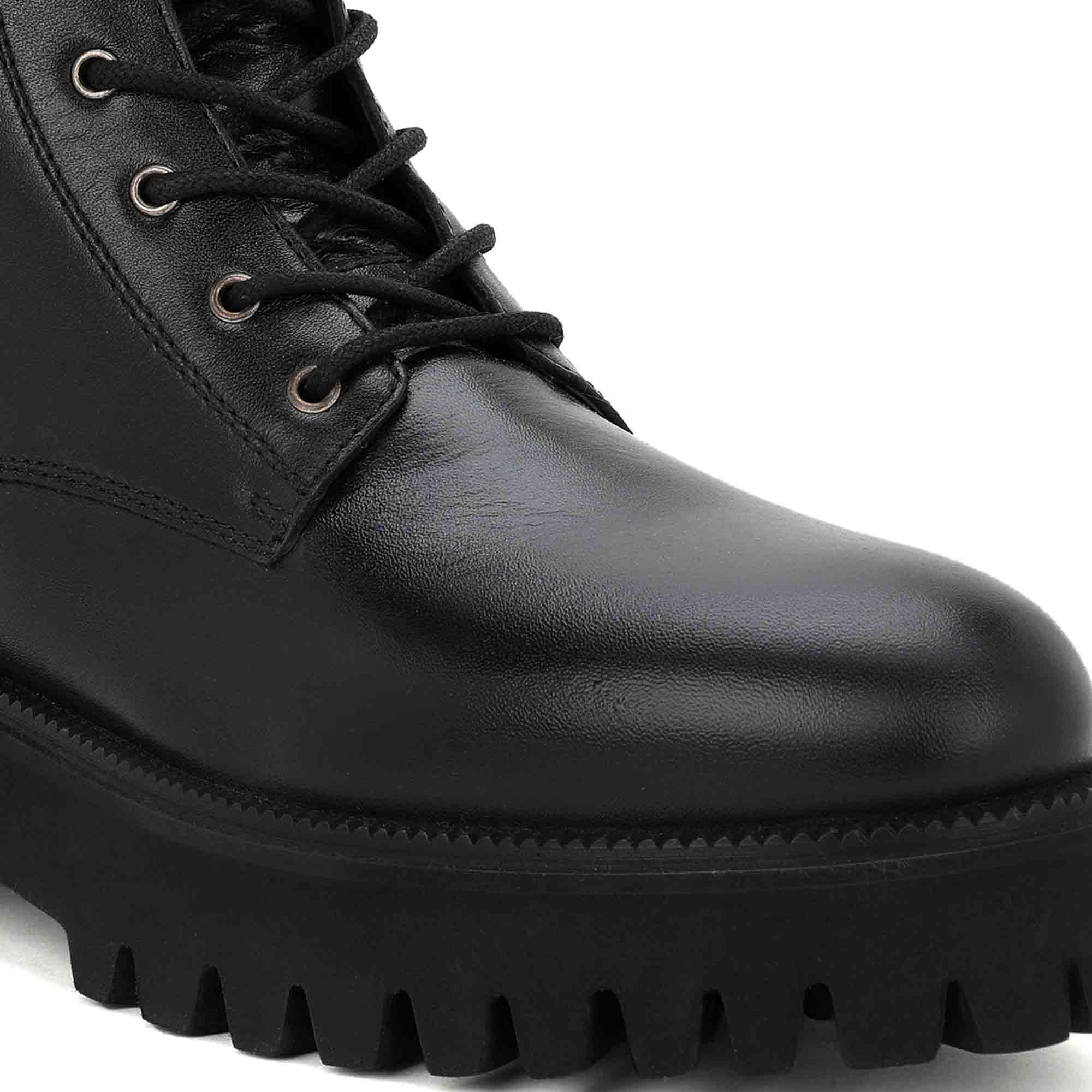 Saint Anastasia Black Leather Lace Up High Ankle Boots - Image 8