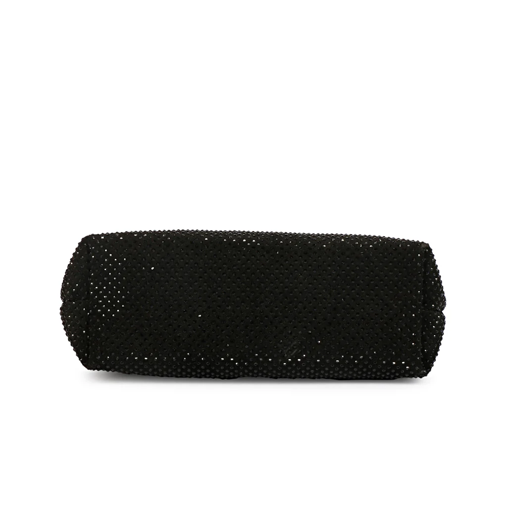 Aria Crystal Embellished Black Leather Mini Handbags - Image 4