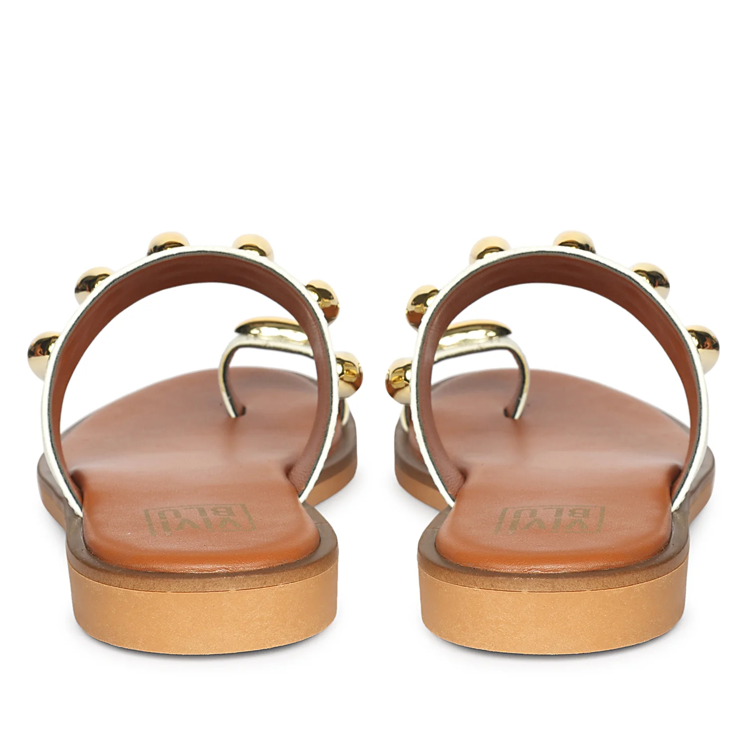 Maren White Leather Flat Sandals - Image 3