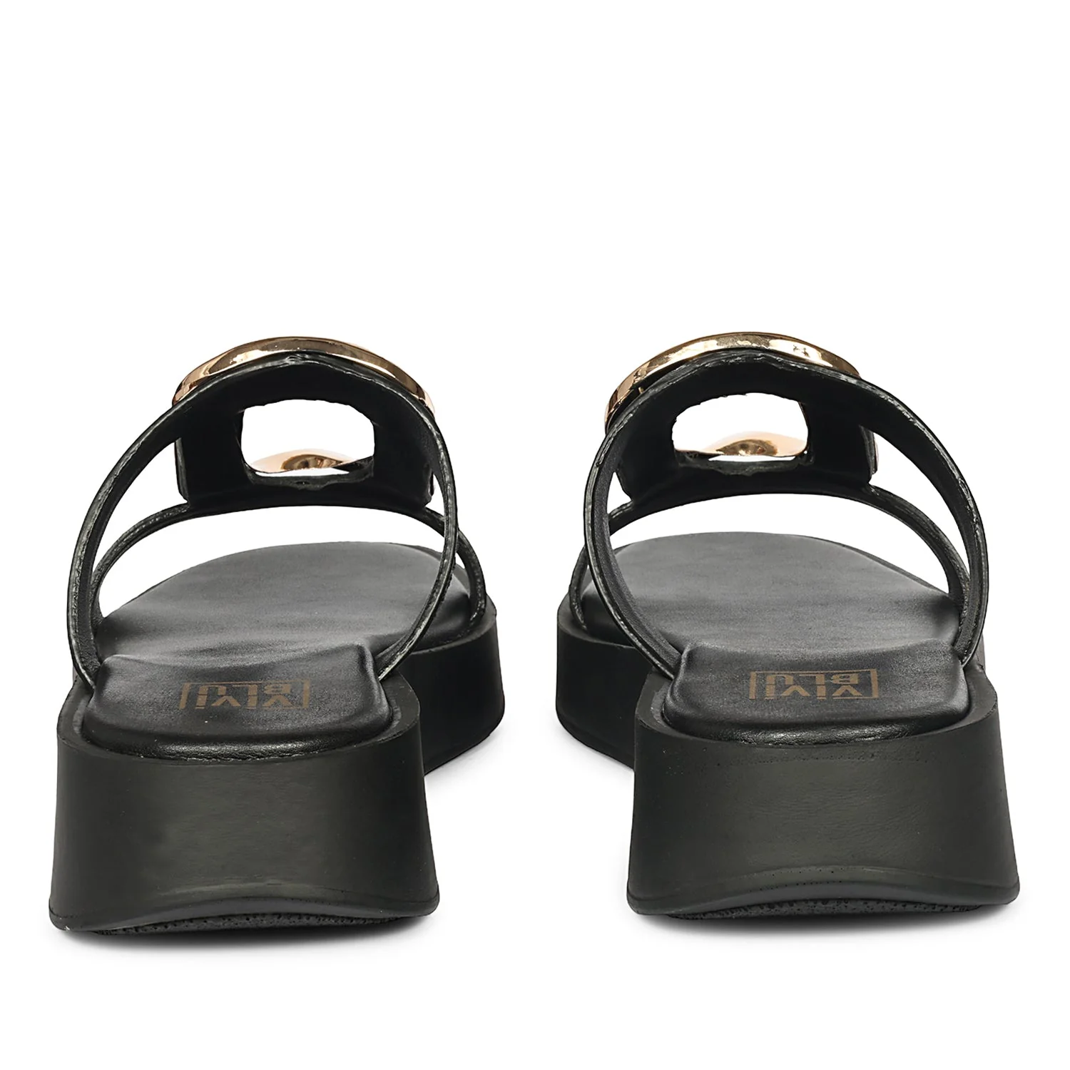 Avianna Black Leather Platform Sandals - Image 5