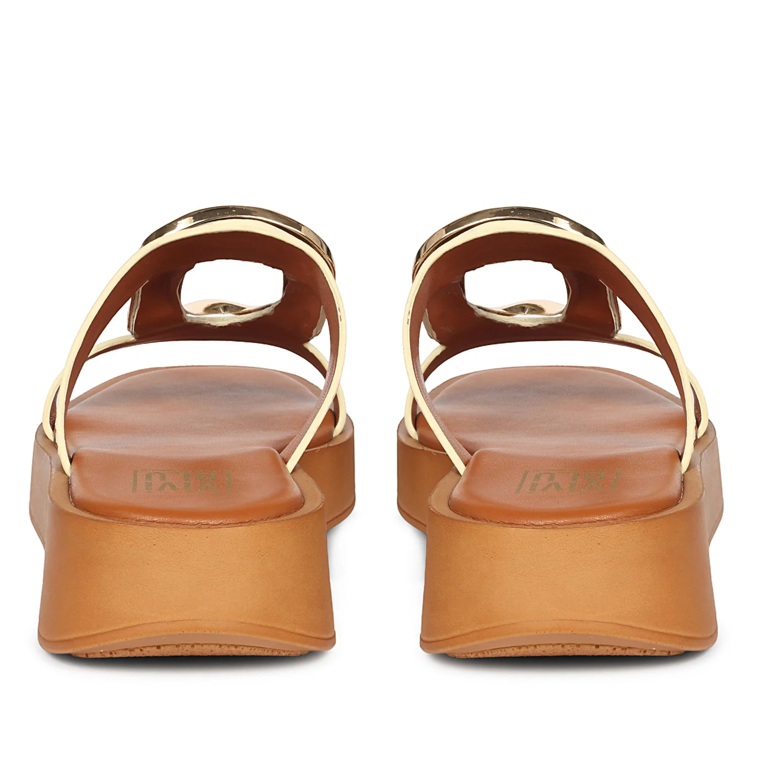 Avianna Off White Leather Platform Sandals - Image 5