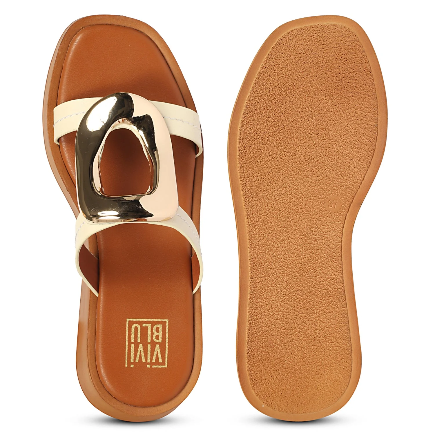Avianna Off White Leather Platform Sandals - Image 6
