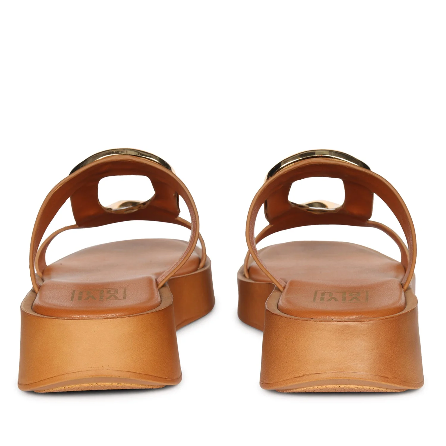 Avianna Tan Leather Platform Sandals - Image 5