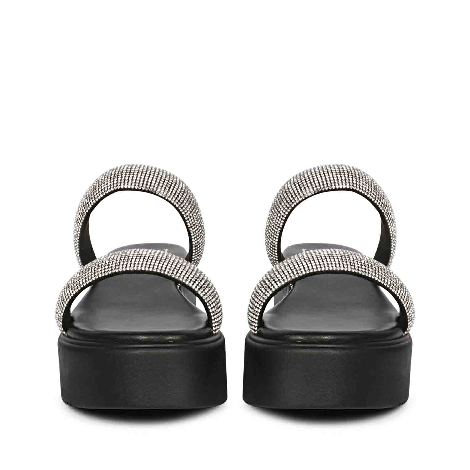 Aylin Crystal Cord Black Platform Sandals - Image 4