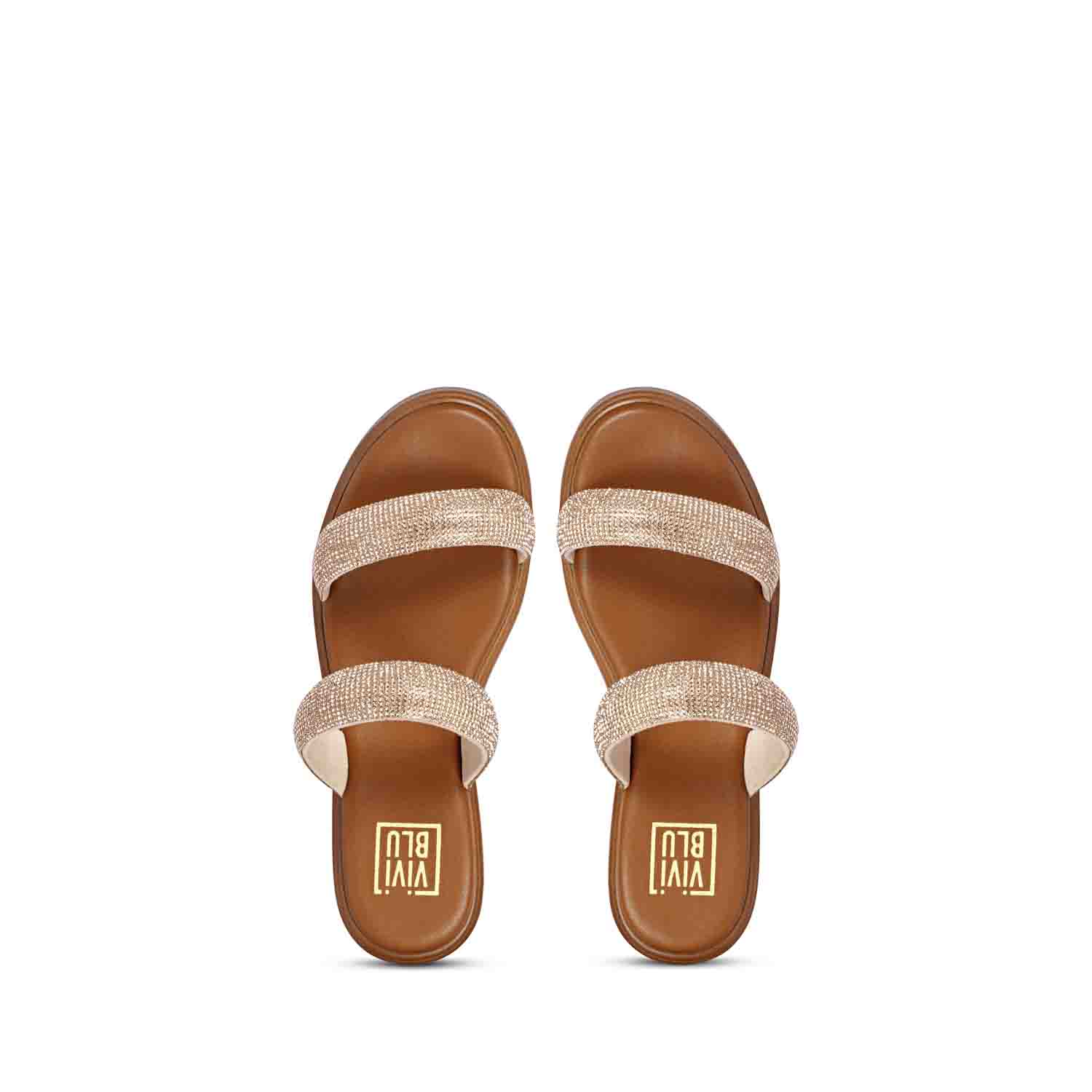Aylin Crystal Cord Tan Platform Sandals - Image 7