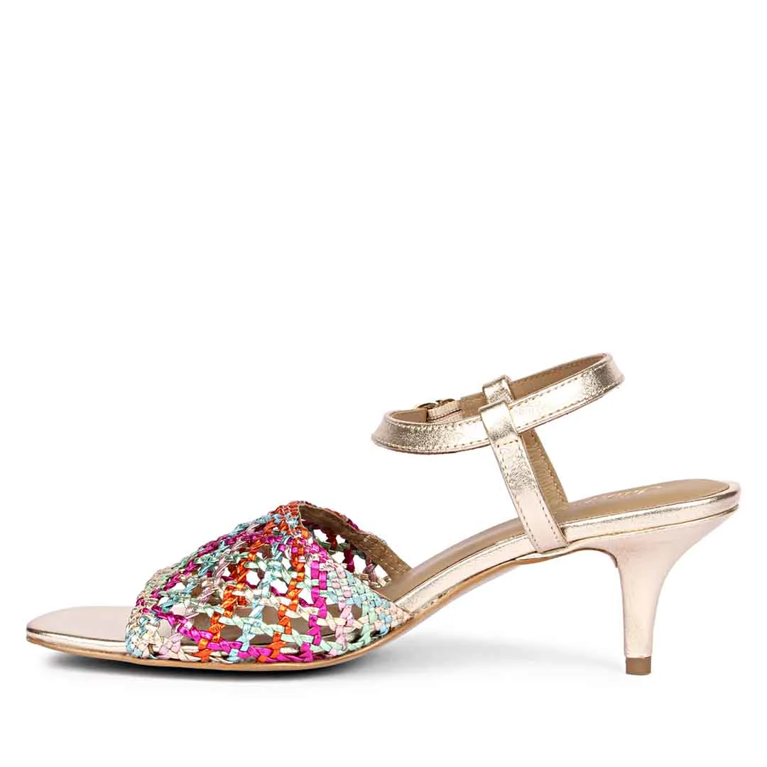 Brisa Metallic Woven Leather Stilettos - Image 4