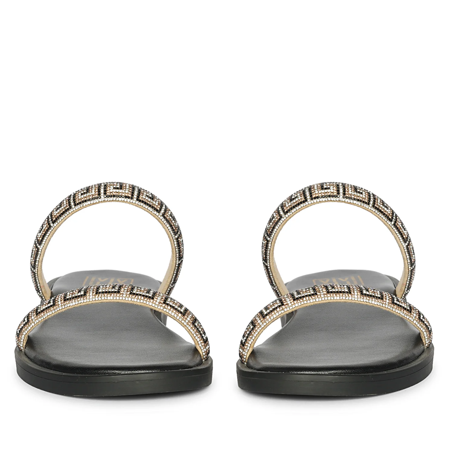 Evelina Black Flat Sandals - Image 3