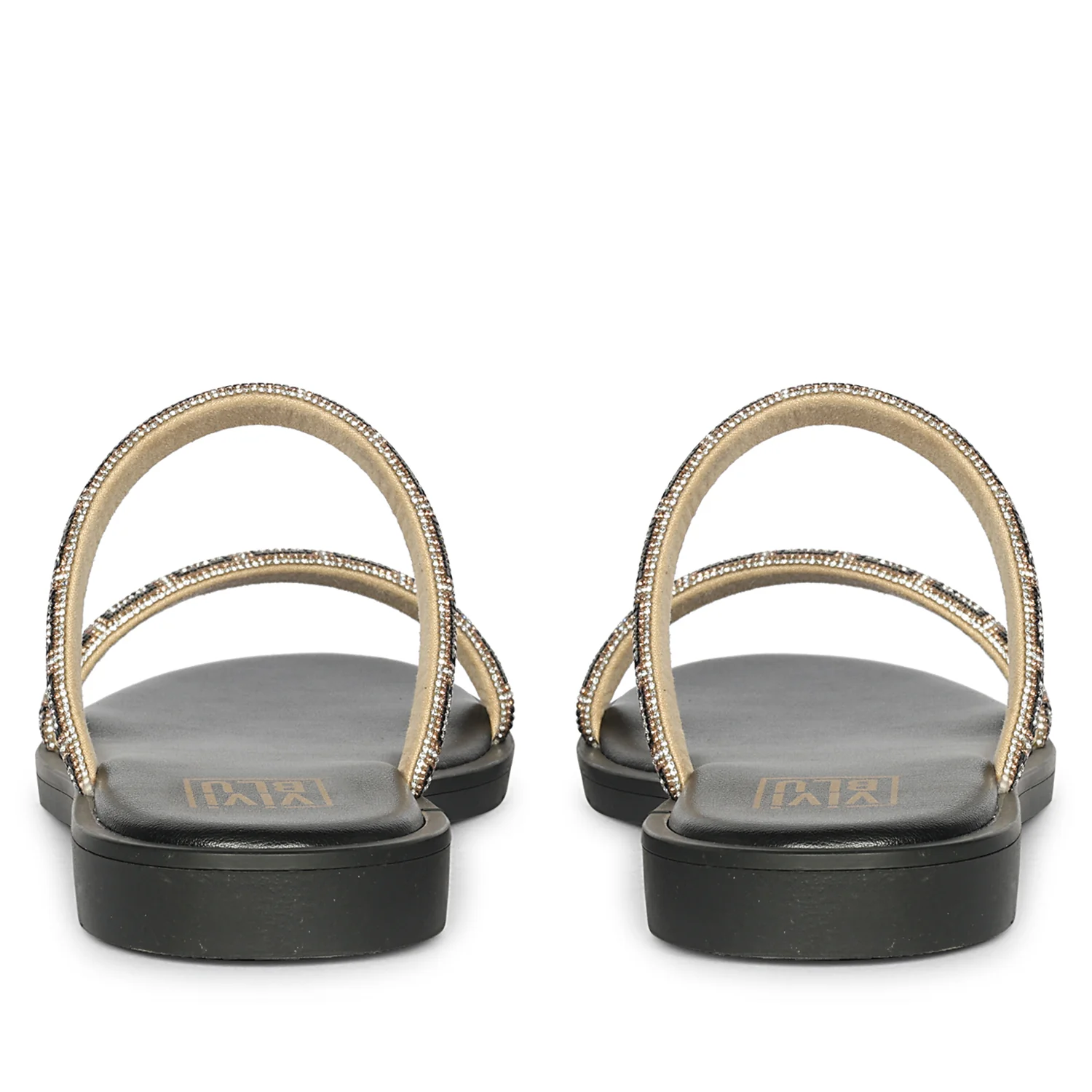 Evelina Black Flat Sandals - Image 4