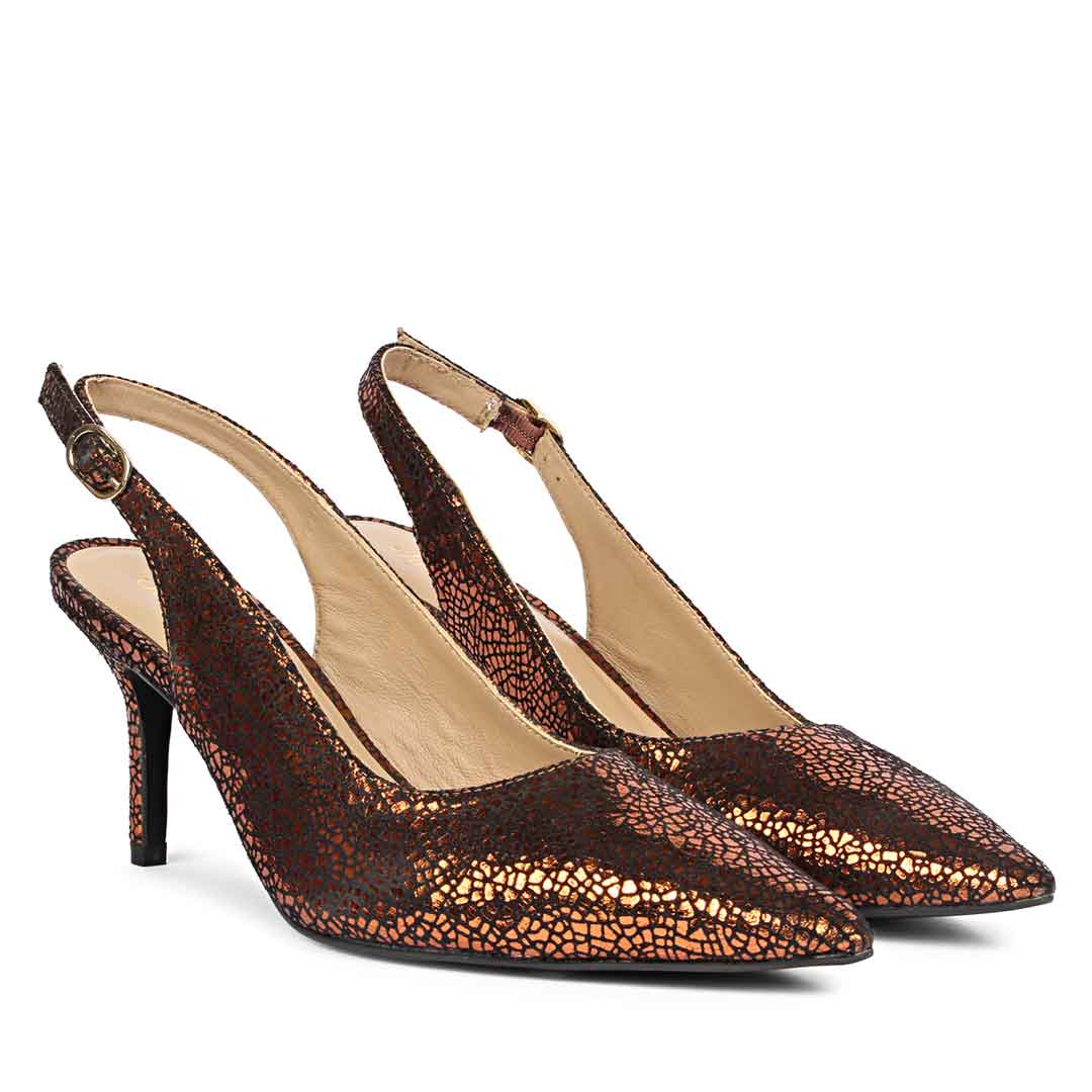 Saint Callie Metallic Bronze Leather Pumps - Image 2