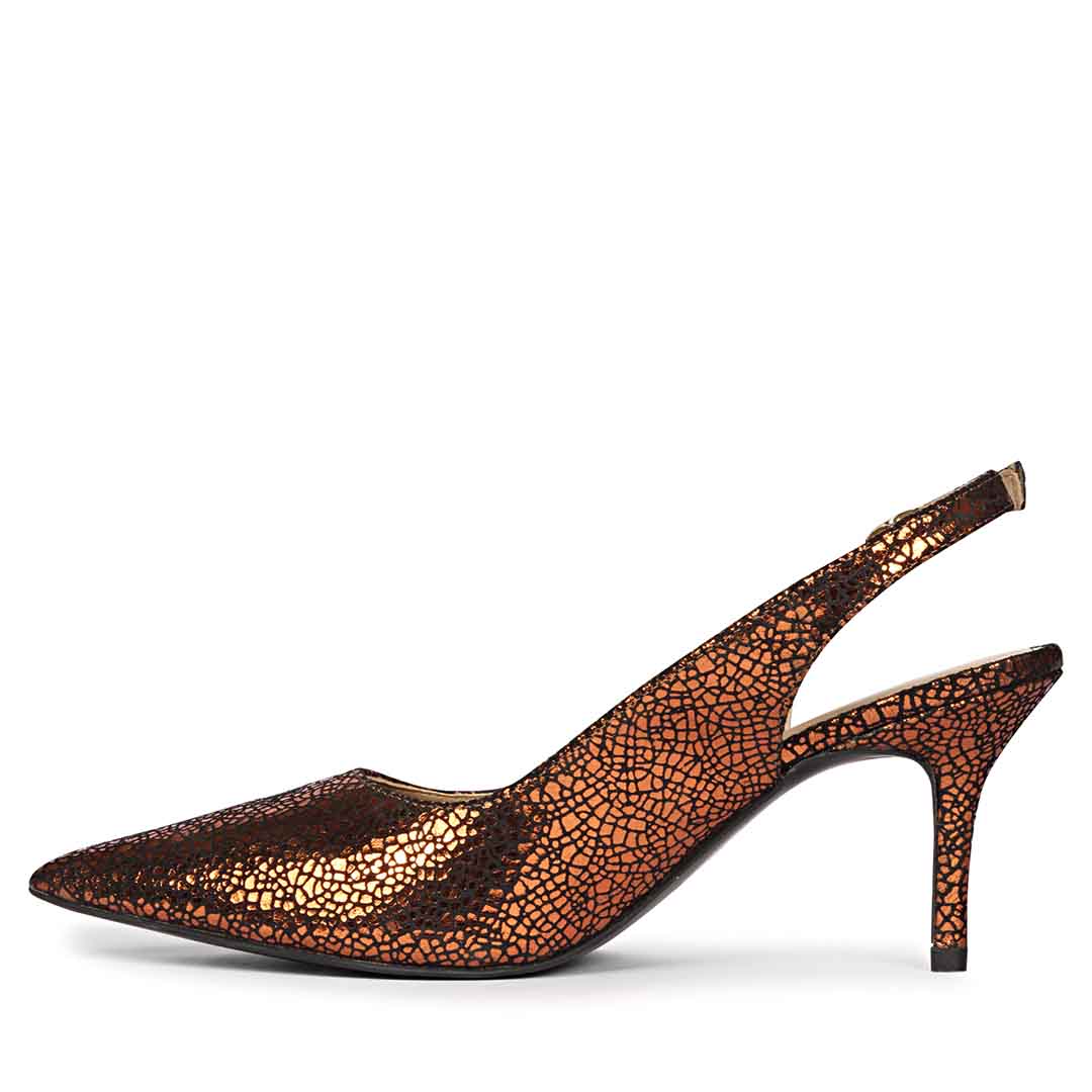 Saint Callie Metallic Bronze Leather Pumps - Image 3