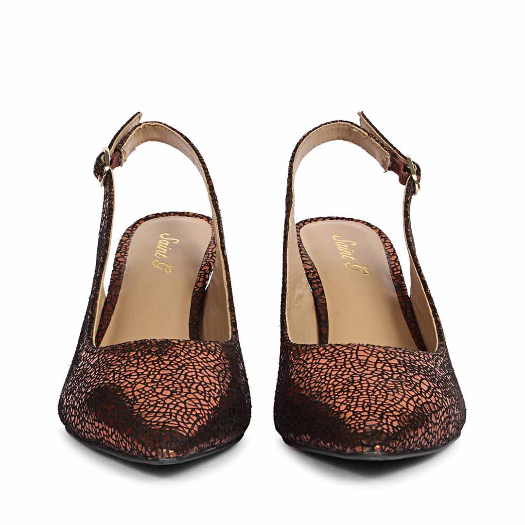 Saint Callie Metallic Bronze Leather Pumps - Image 4