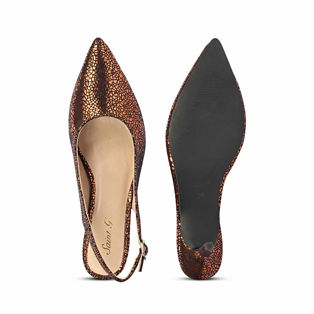 Saint Callie Metallic Bronze Leather Pumps - Image 6