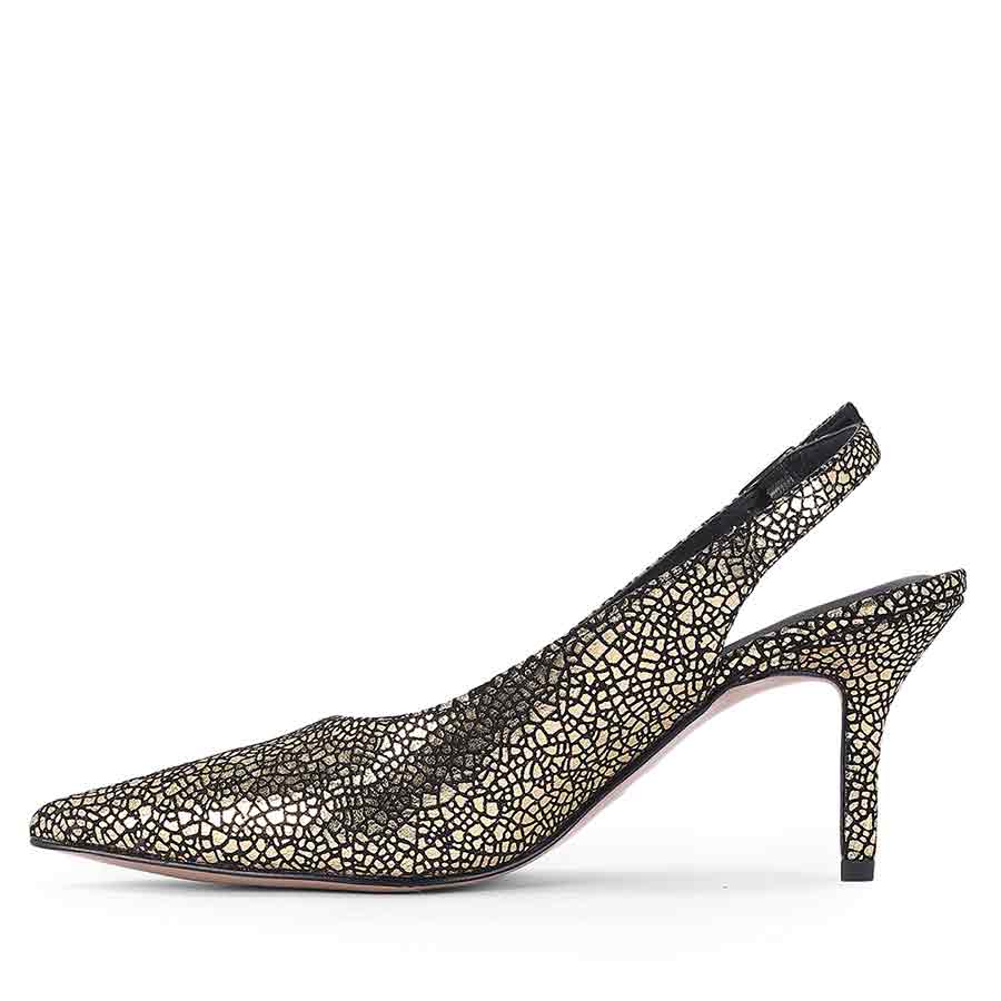 Callie Metallic Gold Leather Pumps - Image 3