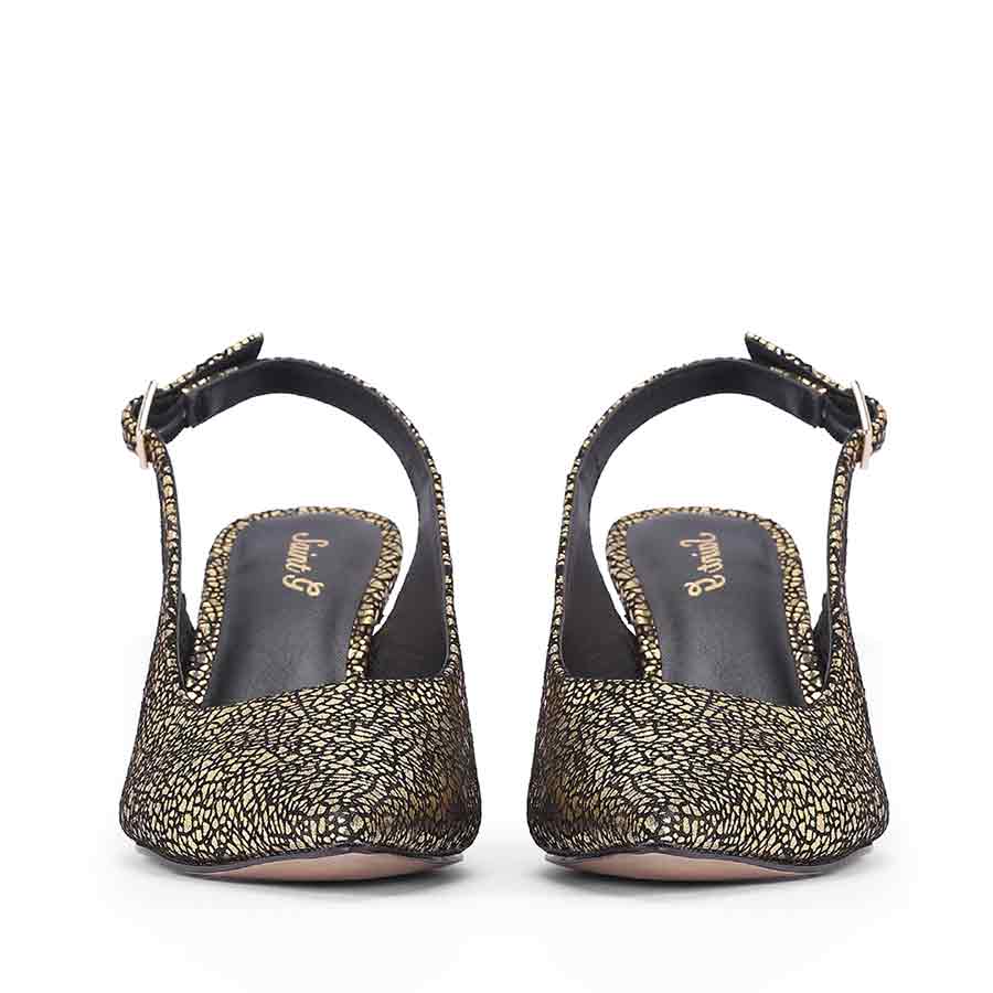 Callie Metallic Gold Leather Pumps - Image 4