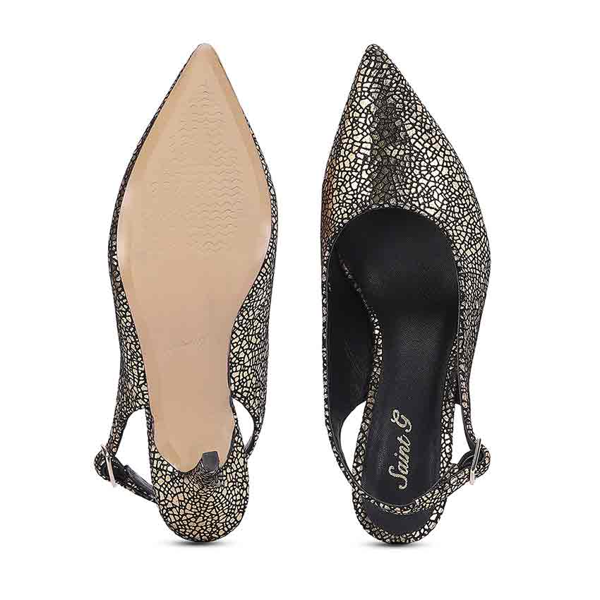 Callie Metallic Gold Leather Pumps - Image 6