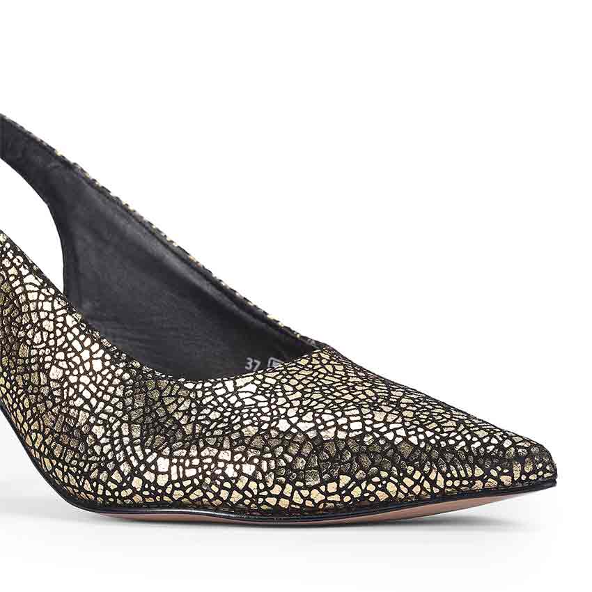 Callie Metallic Gold Leather Pumps - Image 7