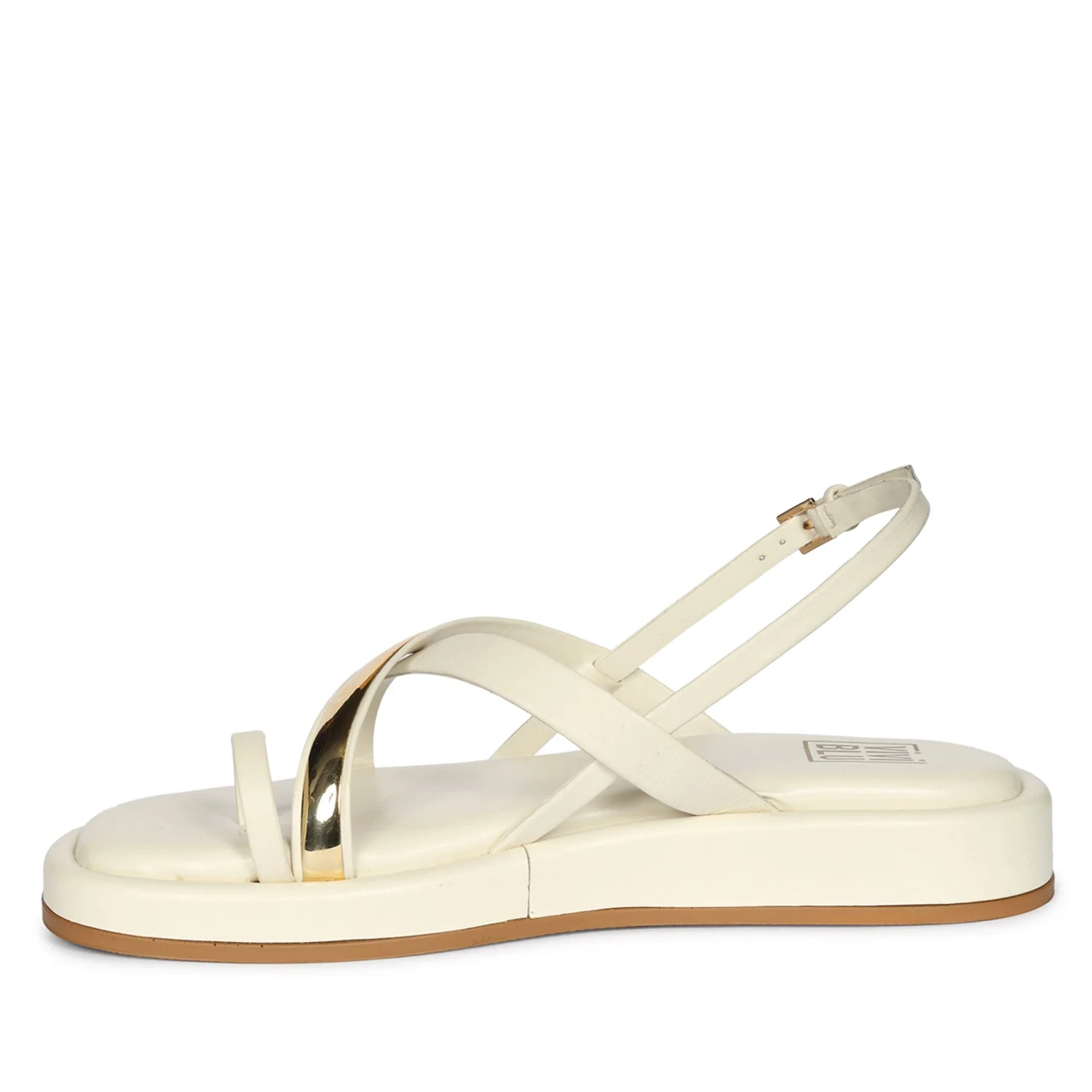 Camille Off White Leather Platform Sandals - Image 3
