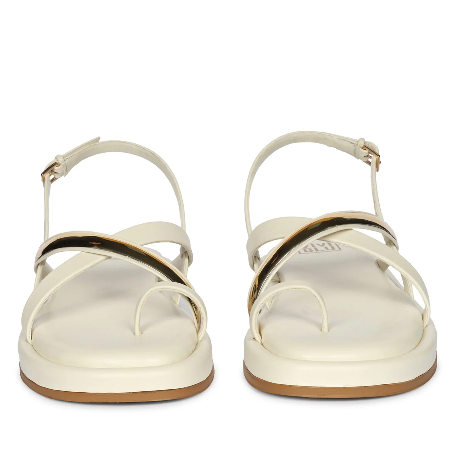 Camille Off White Leather Platform Sandals - Image 4
