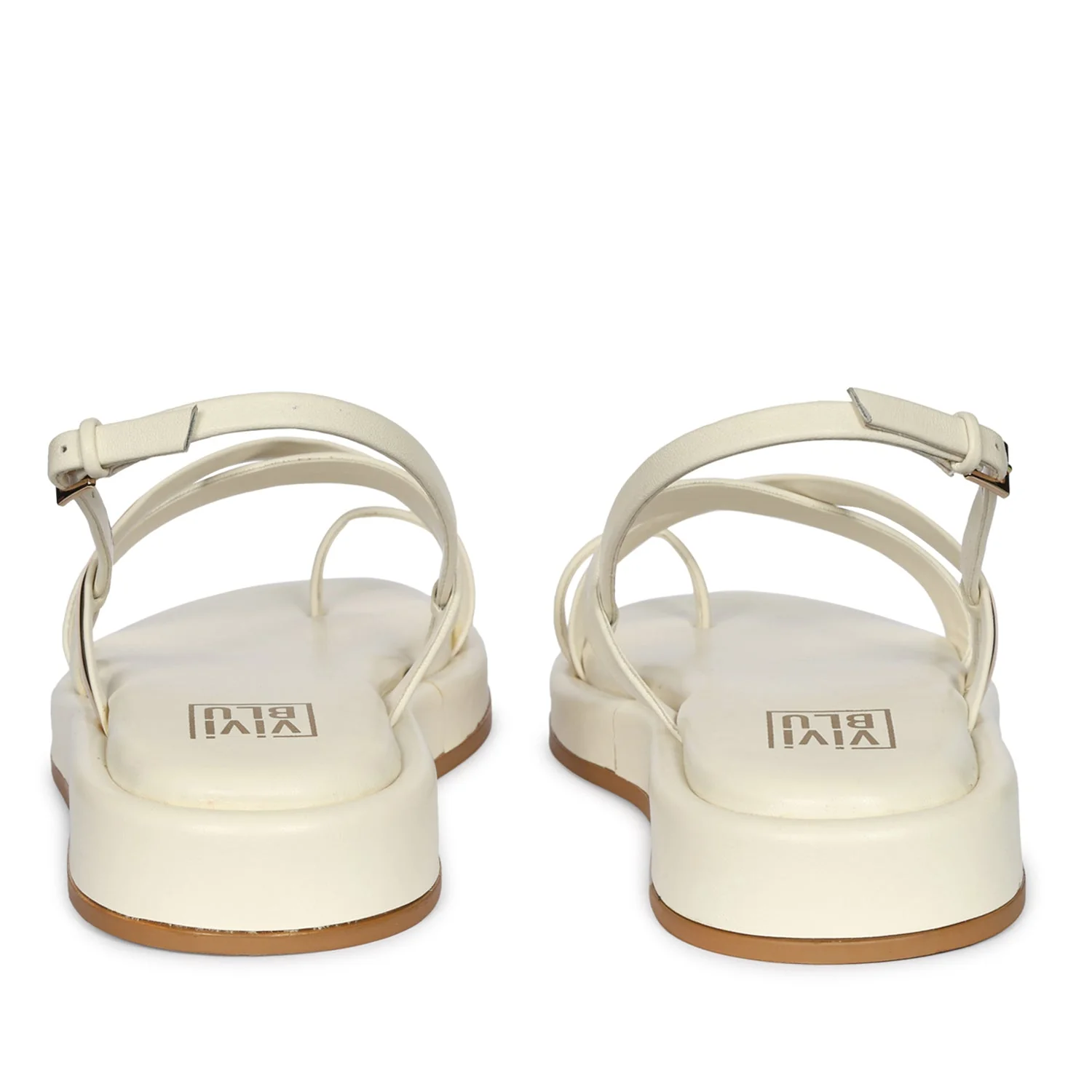 Camille Off White Leather Platform Sandals - Image 5