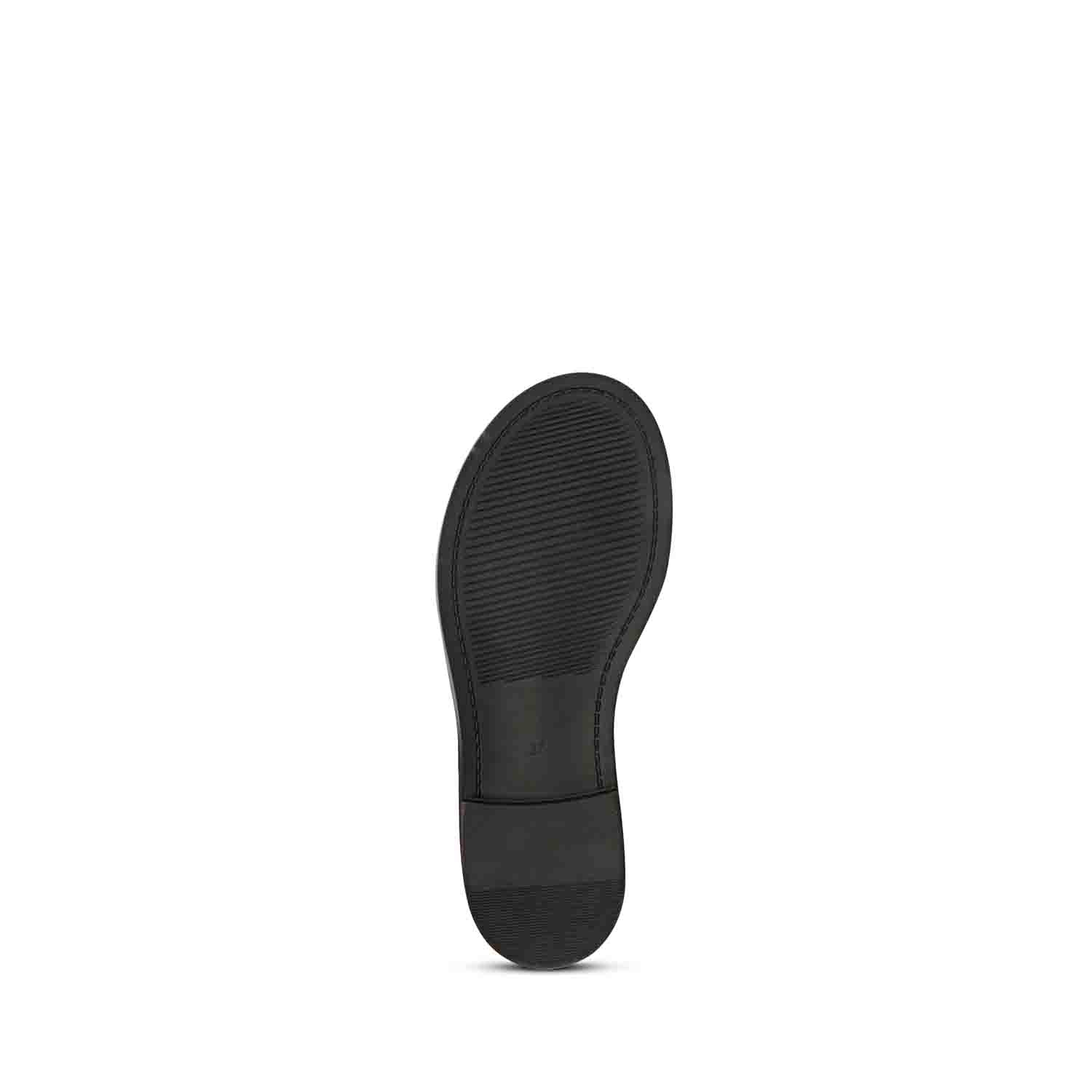 Cloe Crystal Cord Black Flat Sandals - Image 8