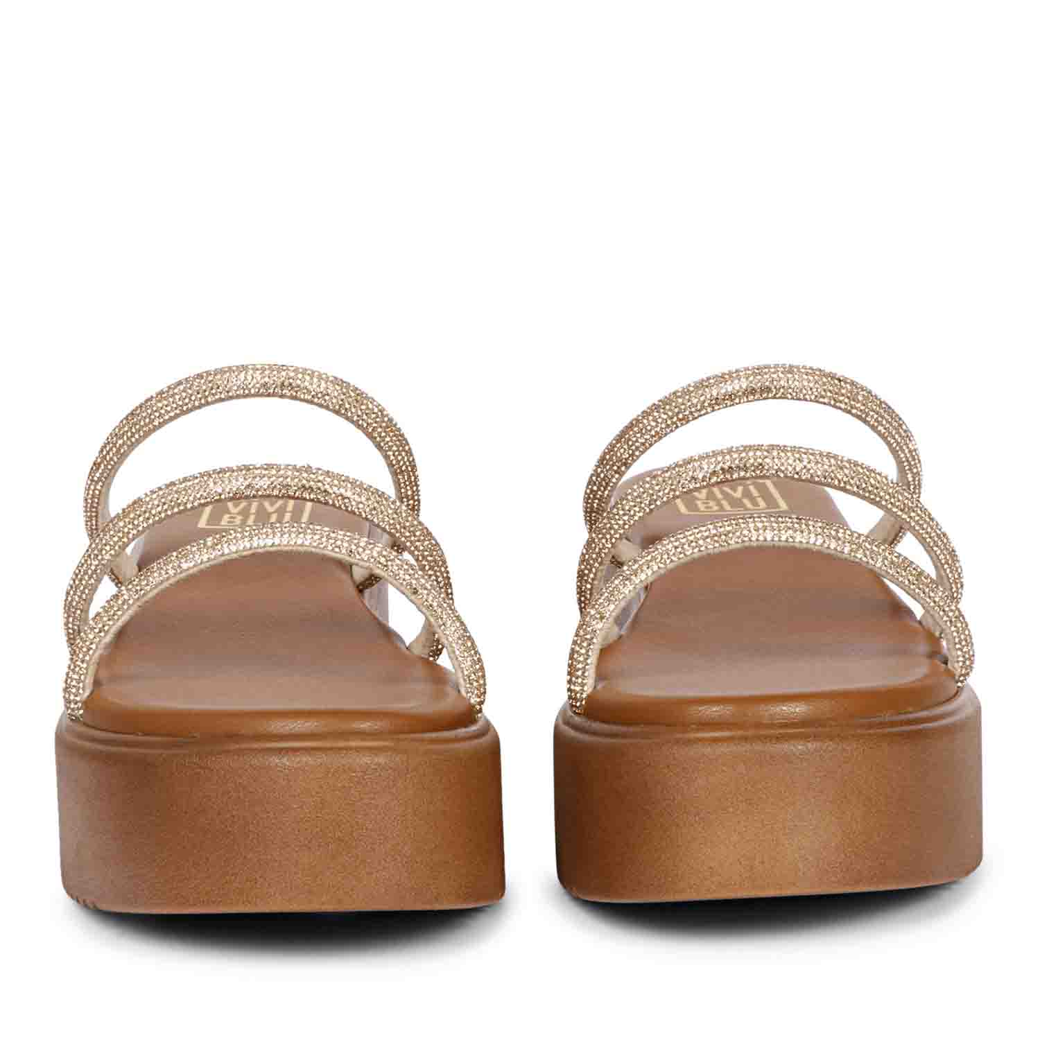 Cloe Crystal Cord Tan Platform Sandals - Image 5