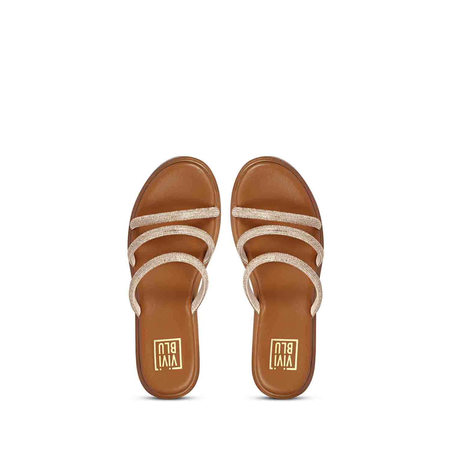 Cloe Crystal Cord Tan Platform Sandals - Image 7
