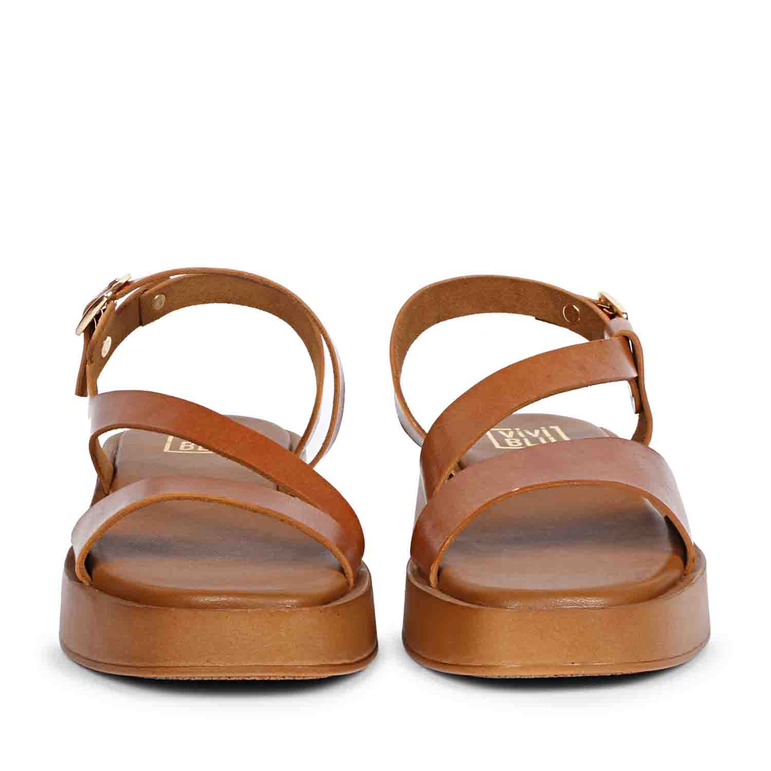 Dalia Tan Leather Platform Sandals - Image 4