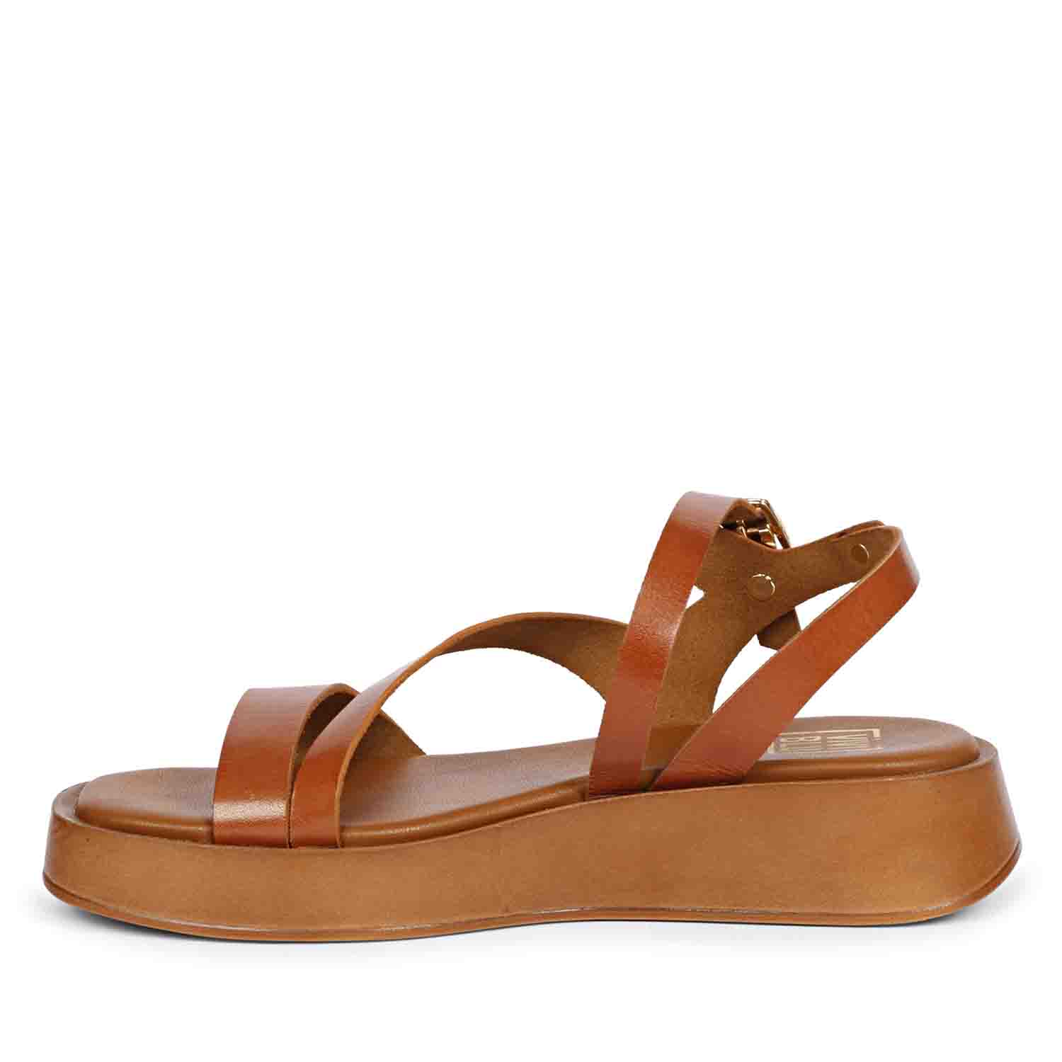 Dalia Tan Leather Platform Sandals - Image 5