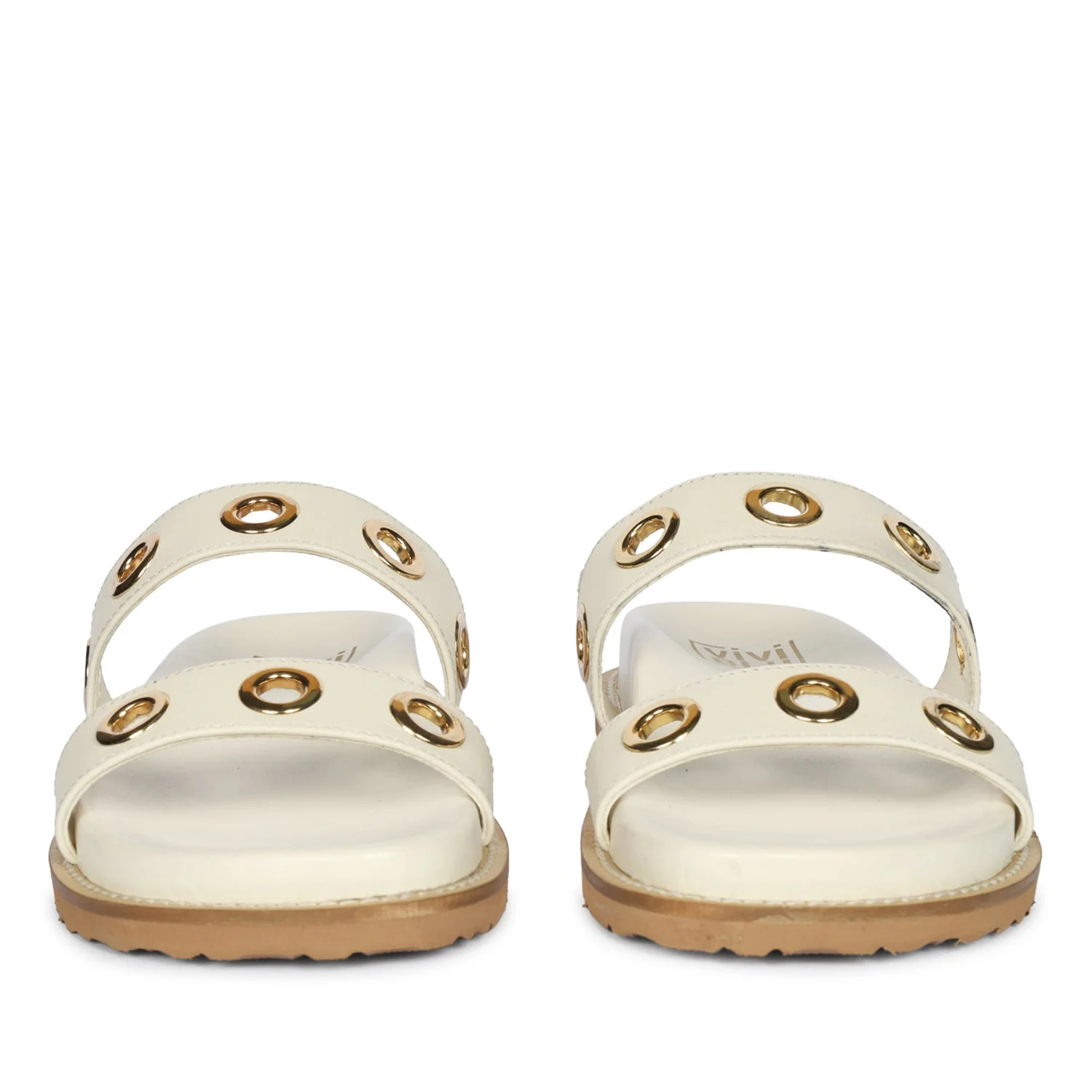 Davina Off White Leather Footbed Sandals - Image 4