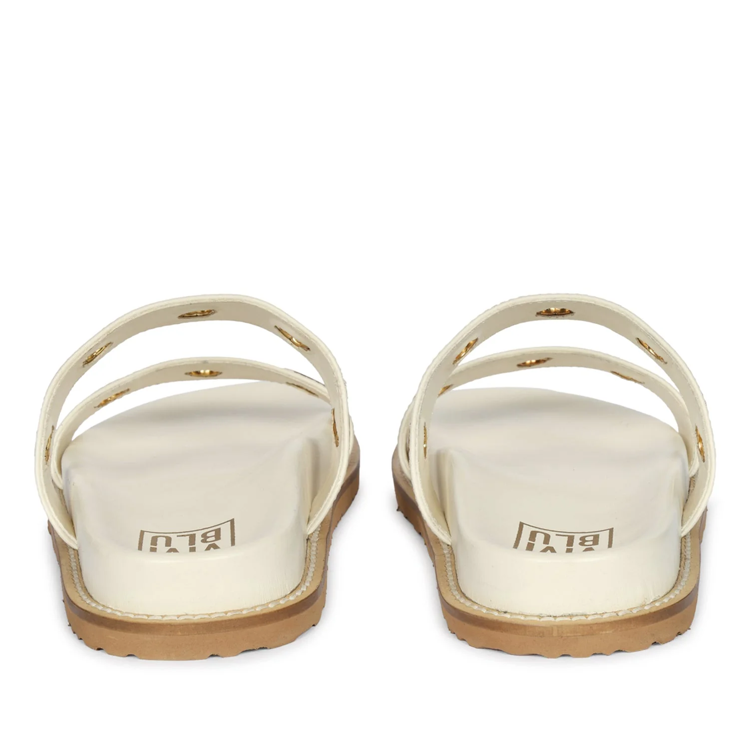 Davina Off White Leather Footbed Sandals - Image 5