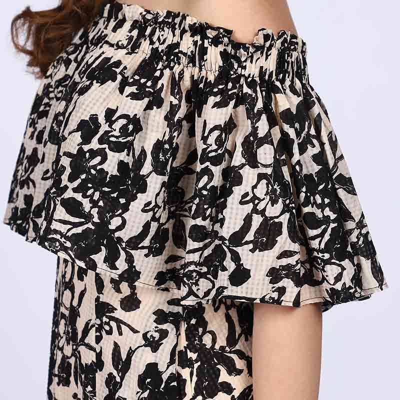 Saint Womens Black off- Shoulder Midi Dress - Image 7