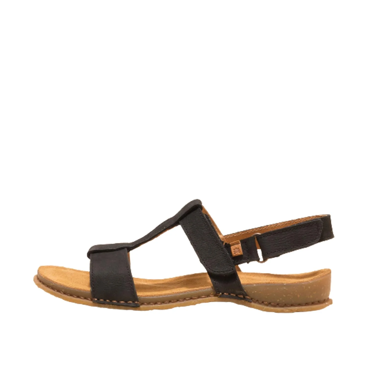 El Naturalista Black Embellished Leather Block Sandals with Buckle - Image 4