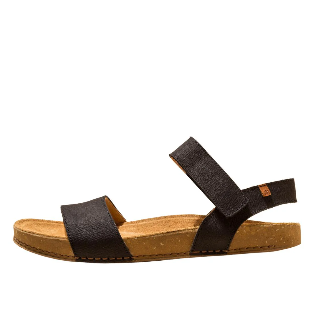 El Naturalista Black Embellished Leather Block Sandals with Buckle - Image 4