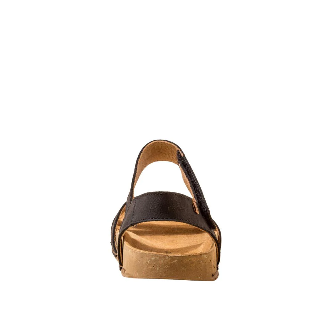 El Naturalista Black Embellished Leather Block Sandals with Buckle - Image 5