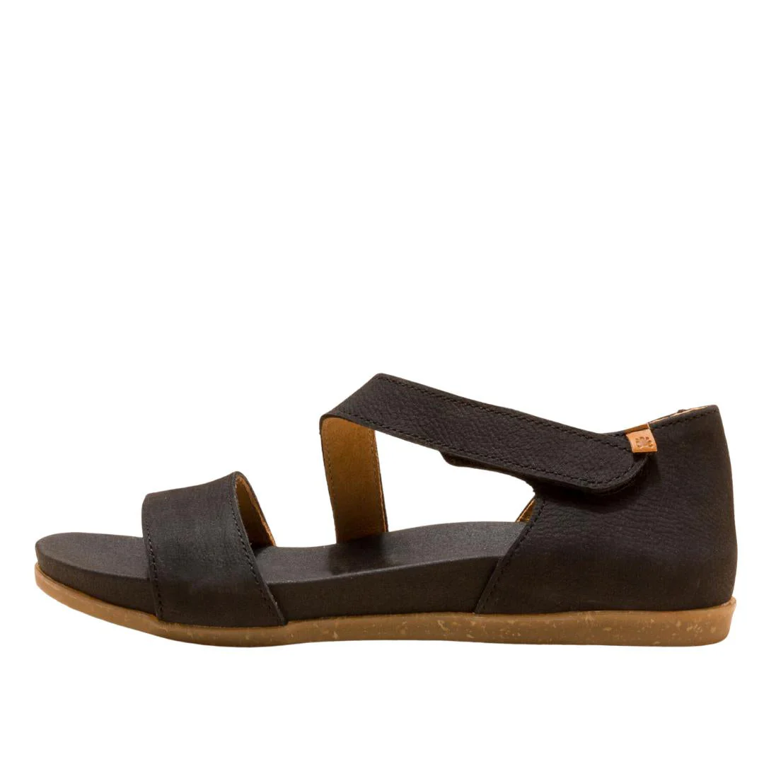 El Naturalista Black Embellished Leather Block Sandals with Buckle - Image 4