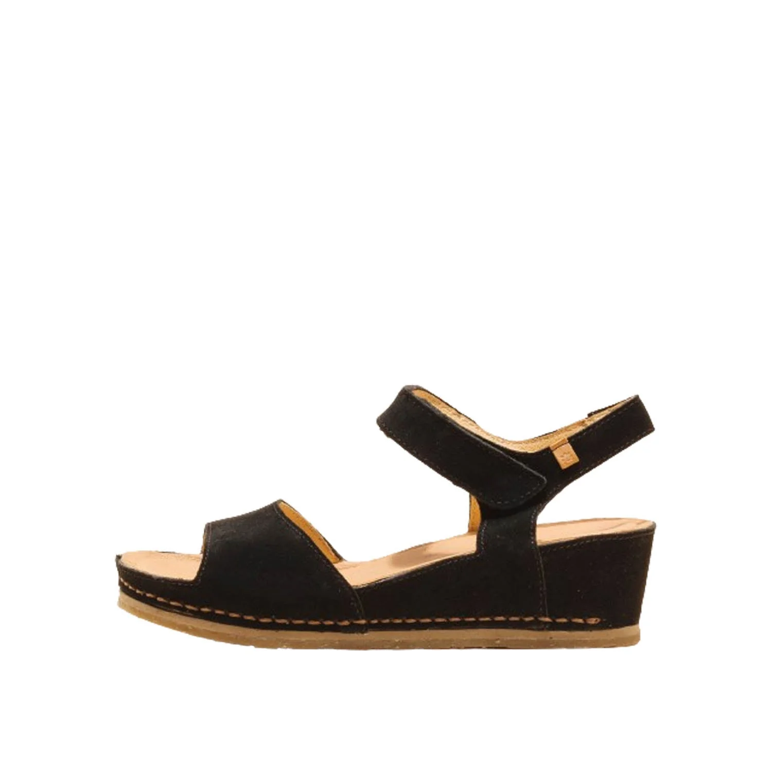 El Naturalista Black Embellished Leather Block Sandals with Buckle - Image 4