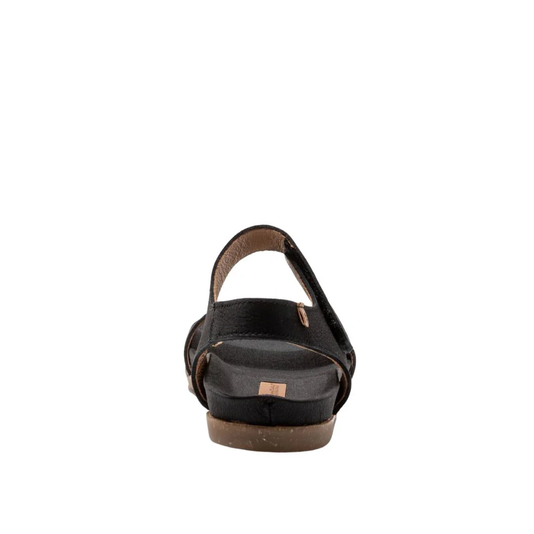El Naturalista Black Embellished Leather Block Sandals with Buckle - Image 5