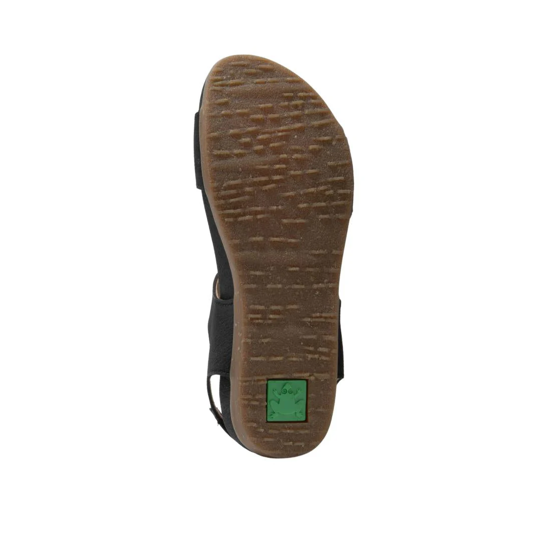 El Naturalista Black Embellished Leather Block Sandals with Buckle - Image 6