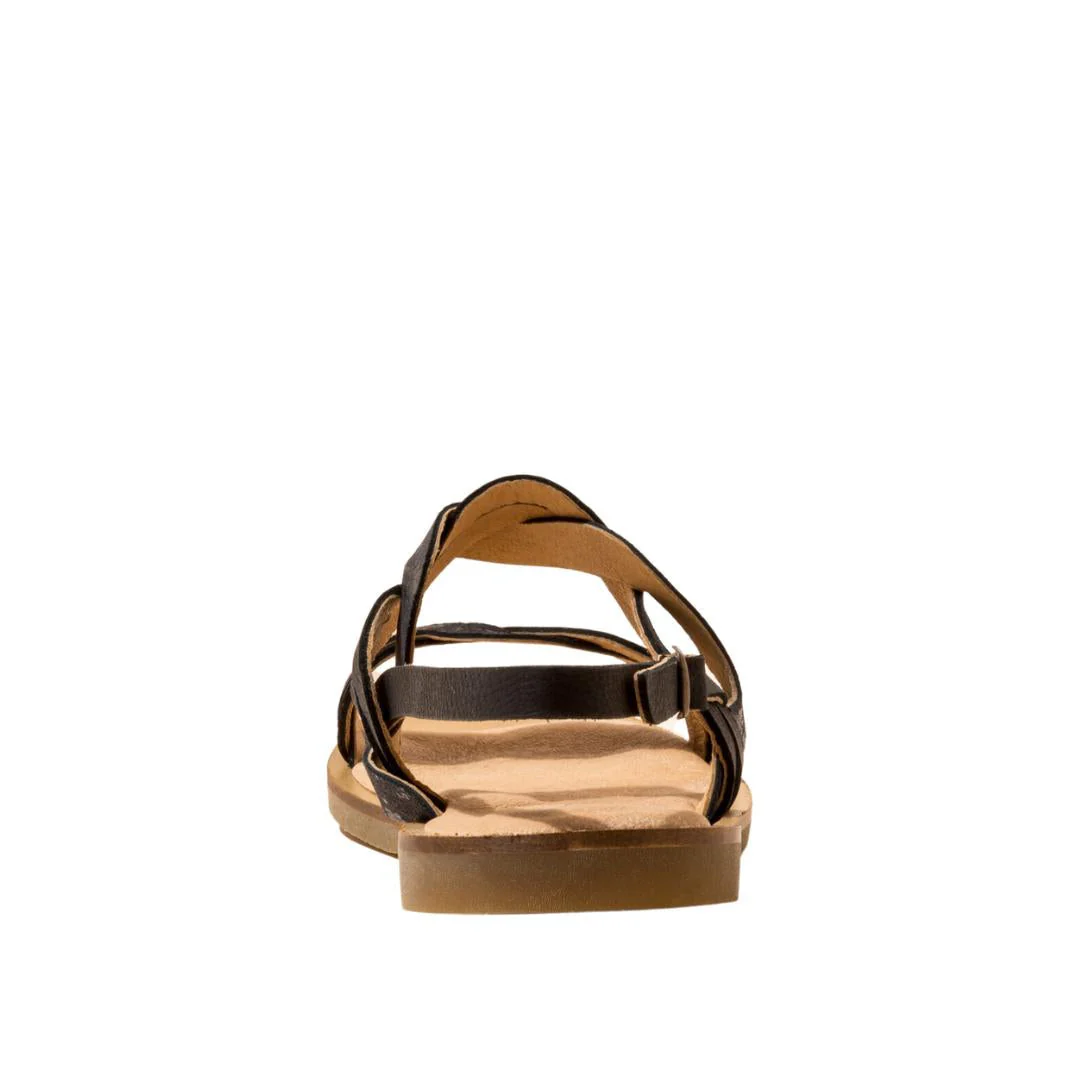 El Naturalista Carbon Embellished Leather Block Sandals with Buckle - Image 5