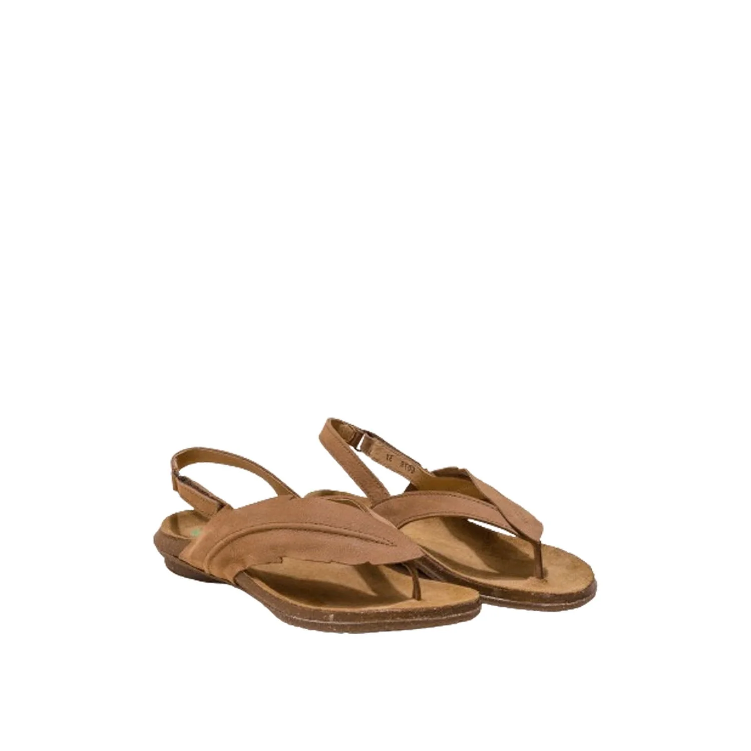 El Naturalista Honey Embellished Leather Block Sandals - Image 2
