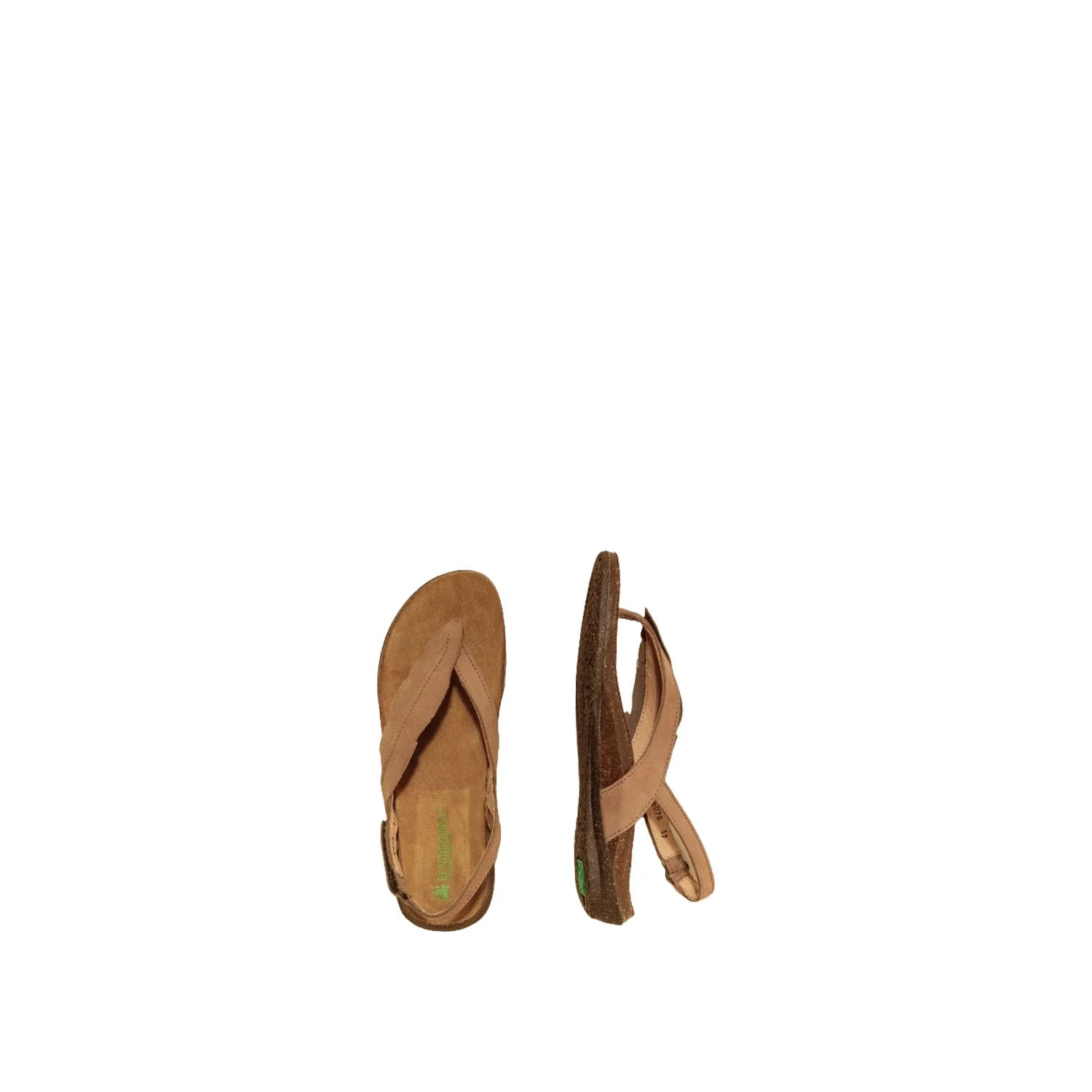 El Naturalista Honey Embellished Leather Block Sandals - Image 5